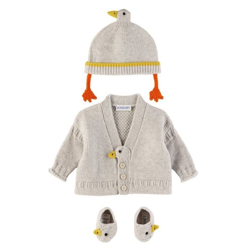 Burberry Duck Wool Cashmere Cardigan Set - Grey - 8104515