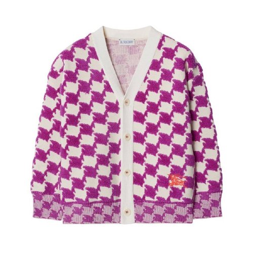 Burberry EKD Duckstooth Wool Blend Cardigan - Blue - 8087177