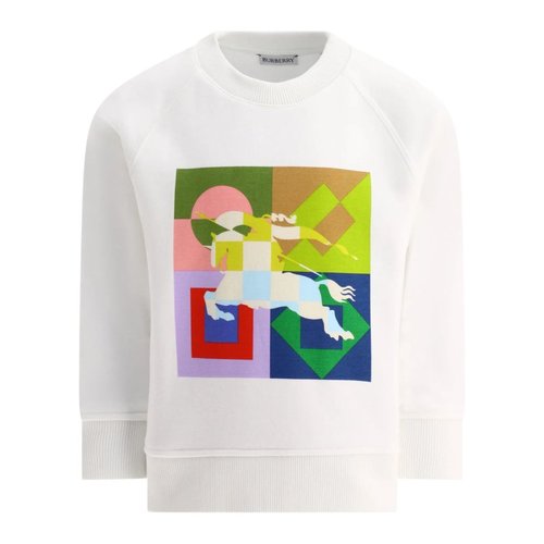 Burberry EKD Motif Crewneck Cotton Sweatshirt - Blue/White - 8079788