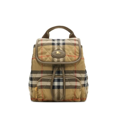 Burberry Embroidered Canvas Mini Horseshoe Backpack - Beige/Blue - 8118909