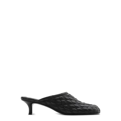 Burberry Embroidered Quilted Mules - Black - 8089466