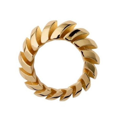 Burberry Engraved Logo Spiral Gold Plated Ring - Gold Tone/Silver Tone - 8082365