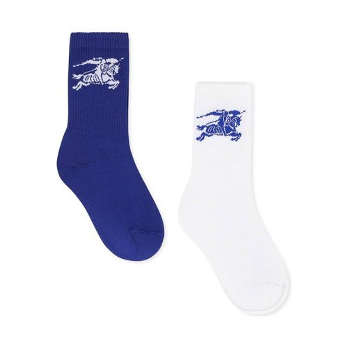 Burberry Equestrian Knight Multicolor Socks Set - Blue/Multi-Color/White - 8089774