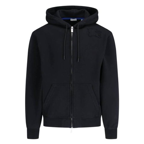 Burberry Equestrian Knight Patch Zip Hoodie - Black/Blue - 8105352