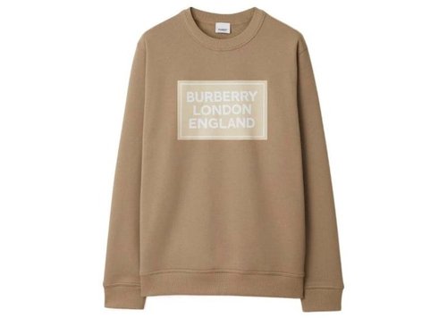 Burberry Fawson Logo Print Crew Sweater - Camel - 8084342