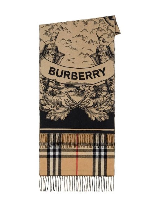 Burberry Giant Check Cashmere Scarf - Archive Beige - 8073768