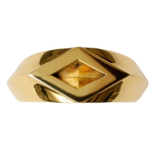 Burberry Gold Rhombus Shape Hollow Ring - Gold Tone/Pink/Silver Tone - 8078954