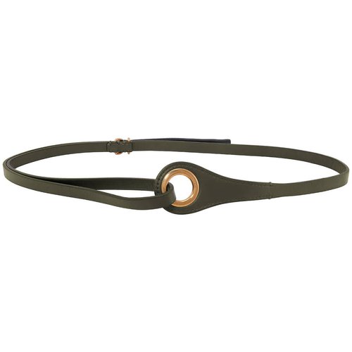 Burberry Grommet Detail Lambskin Belt In Dark Olive - Green - 8008194