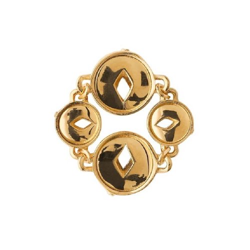 Burberry Hollow Medallion Gold Plated Ring - Gold Tone/Silver Tone - 8078956