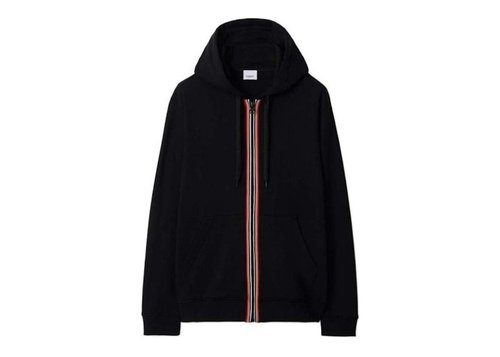 Burberry Hove Stripe Zip Hoodie - Black - 8084428