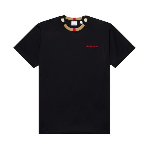 Burberry Icon Stripe Trim Cotton T-Shirt - 8069538