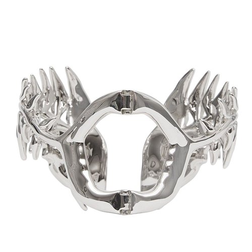 Burberry Ladies Palladium Plated Fish Bone Cuff Bracelet - Yellow - 8039594 7.0000X6.0000X4.0000