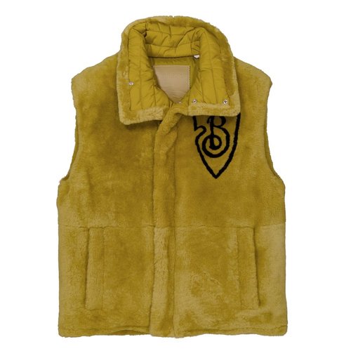 Burberry Lamb Shearling Down Vest with B-Shield Print - 8099460