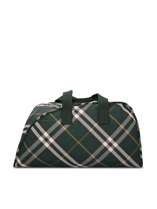 Burberry Large Shield Check-pattern Zipped Duffle Bag - Green - 8083439_B8636