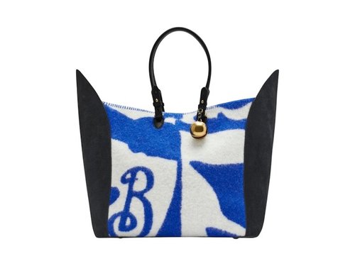 Burberry Large Shield Tote - Blue/White
