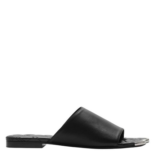 Burberry Leather Duck Slides - Black/Blue - 8097134