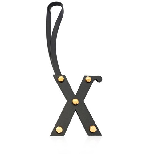 Burberry Letter X Stud Leather Charm - Black/Gold Tone - 8023541 5.0000X4.0000X2.0000