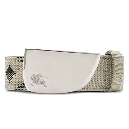 Burberry Lichen Check Webbing Shield Belt - Blue - 8087711