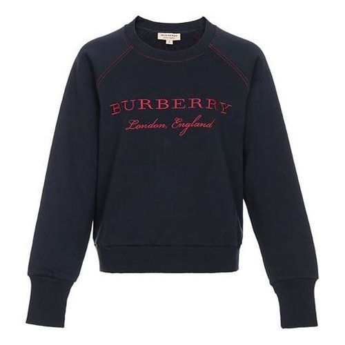 Burberry Logo Embroidered Hoodie Deep Blue - Dark Blue - 40529791