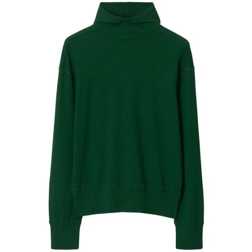Burberry Logo-Embroidered Wool Hoodie - Green - 8081104