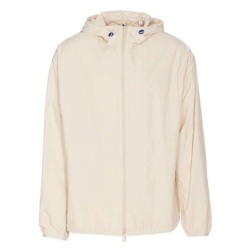Burberry Logo Side Zip Windbreaker - Beige/Blue - 8080506
