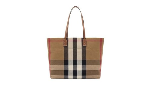 Burberry London Check Canvas Medium Tote Bag - Beige