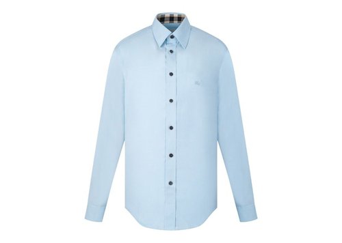 Burberry Long Sleeve Logo Shirt - Blue - 8066766