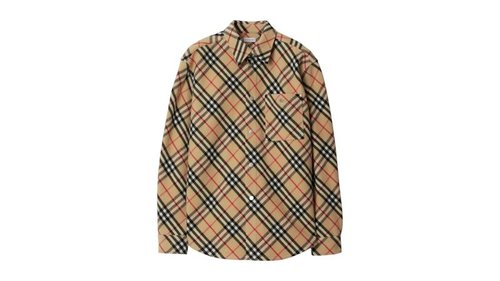 Burberry Long Sleeved Wool Checked Shirt - Beige - 80919081