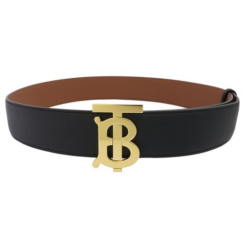 Burberry Malt Ladies TB Buckle Reversible Leather Belt - Black/Brown - 8046538