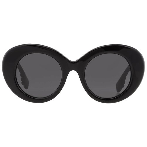 Burberry Margot Dark Oval Ladies Sunglasses BE4370U 300187 49 - Black/Grey - BE4370U 300187 49 7.0000X5.0000X3.0000