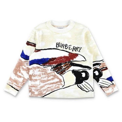 Burberry Mathew Duck Print Cotton Sweatshirt - White - 8089567