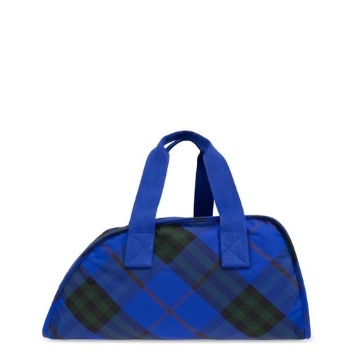 Burberry Medium Shield Check Pattern Duffle Bag - Blue - 8080680 X