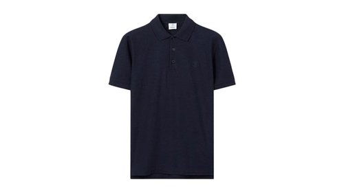 Burberry Monogram Motif Cotton Piqué Polo Shirt - Blue - 8043124