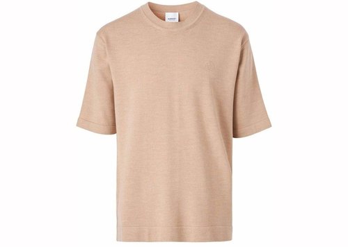 Burberry Monogram Motif WoolSilk T-Shirt - Beige - 8050174