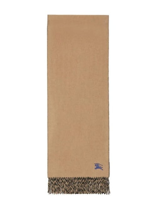 Burberry Mu Embroidered Knight Solid Scarf - Camel Black - 8077827