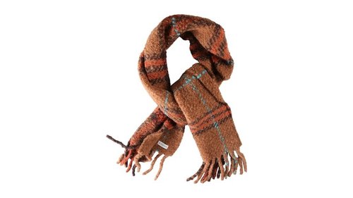 Burberry Mu G Check Boucle Scarf - Ginger Brown - 8118273
