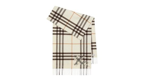Burberry Mu G Check Ekd X Stitch Scarf - Pebble White - 8117676