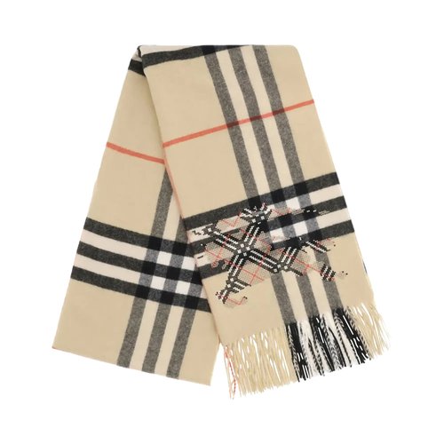 Burberry Mu G Check Ekd X Stitch Scarf - 8117674 SAND
