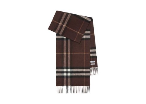 Burberry Mu Washed Giant Check Scarf - Treacle Brown - 8112638