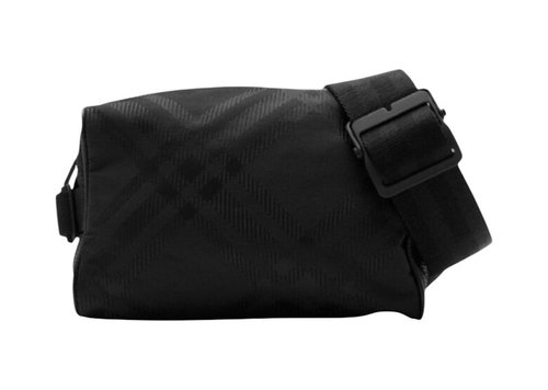 Burberry Nylon Check Jacquard Belt Bag - Black