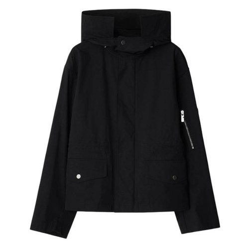 Burberry Nylon Cotton Short Hooded Parka - Black/Blue - 8095493