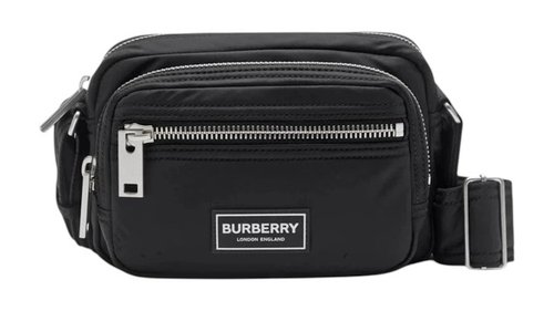 Burberry Nylon Zipper Crossbody Bag - Black