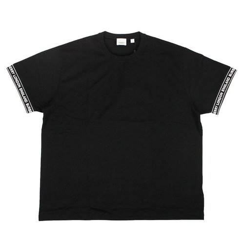 Burberry Oversized Teslow Taped Sleeve T-Shirt - Black