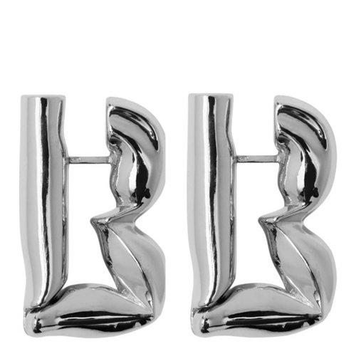 Burberry Packet B Sterling Silver Earrings - Silver Tone - 8082369
