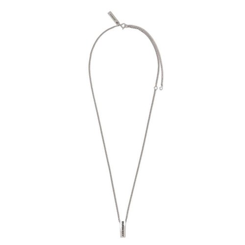 Burberry Palladium-Plate Engraved Logo Adjustable Necklace - Yellow - 8066747 4.0000X4.0000X1.0000