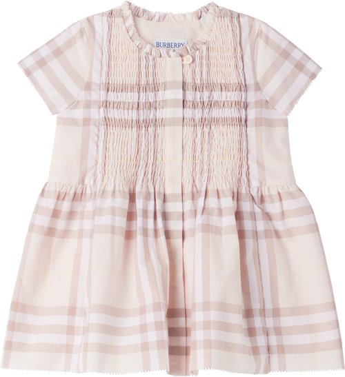 Burberry Pink Check Cotton Dress - Shell Ip Check - 8108887