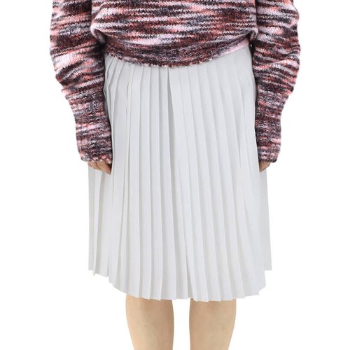 Burberry Pleated Skirt With Silk Lining In Optic - White - 4560867