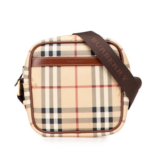 Burberry Pre-owned Haymarket Check Coated Canvas Crossbody T-04-02 - Brown - T-04-02 X