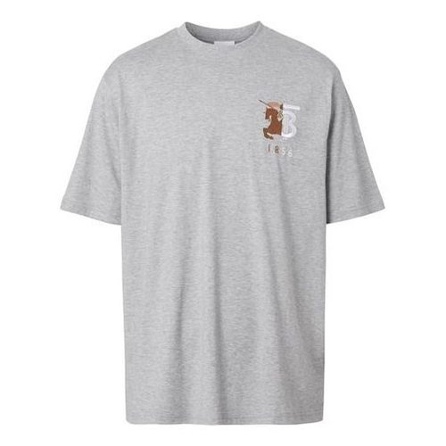 Burberry Puzzle Embroidery Logo Short Sleeve - Grey - 80256501