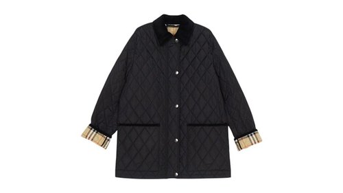 Burberry Quilted Nylon Barn Jacket - Black/Sand - 8107463